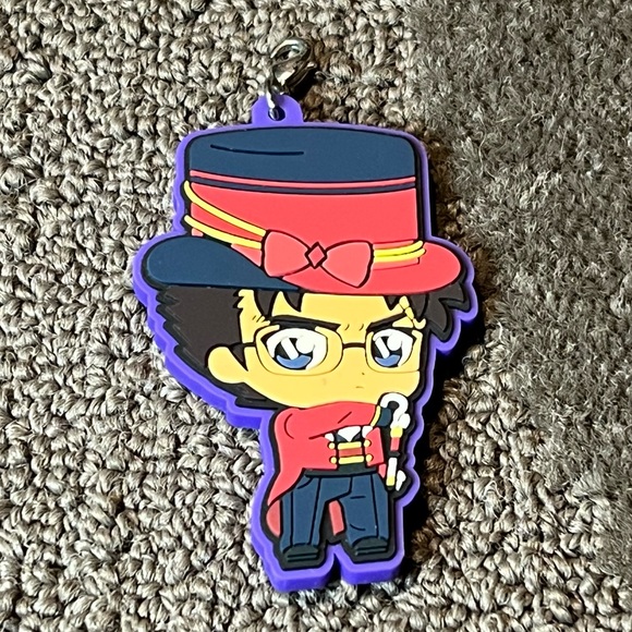 Detective Conan Case Closed Makoto Kyogoku Red Suit Rubber Keychain Anime Japan - Picture 1 of 6